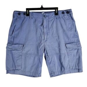 Vtg Polo Ralph Lauren Chino Cargo Shorts Mens 36x9 Blue Relaxed Hiking Utility